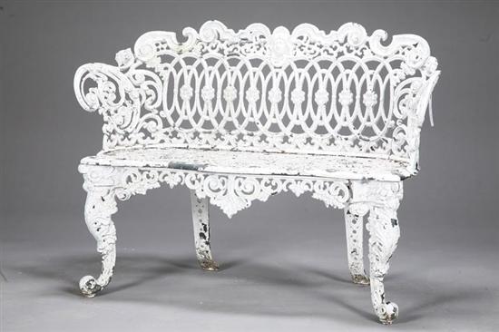 Appraisal: CAST IRON GARDEN BENCH American late th-early th century Small