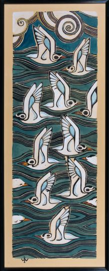 Appraisal: After Walter Inglis Anderson American Mississippi - Terns hand-colored silkscreen