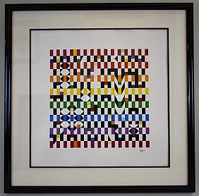 Appraisal: YAACOV AGAM ISRAELI B Rhythm Mirror Signed and Numbered in