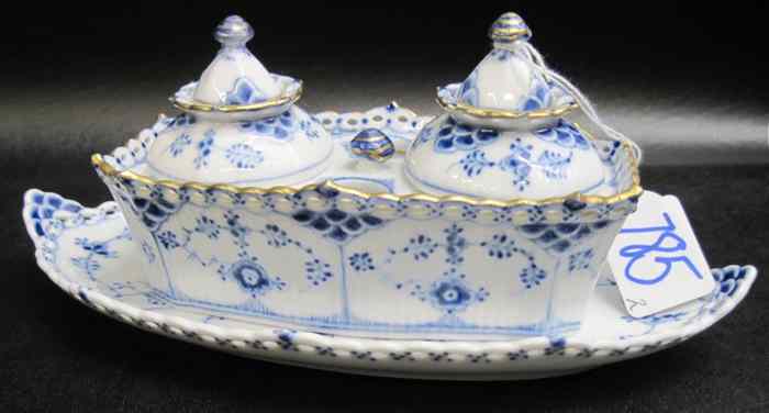 Appraisal: TWO ROYAL COPENHAGEN PORCELAINS in the Blue Fluted Full Lace