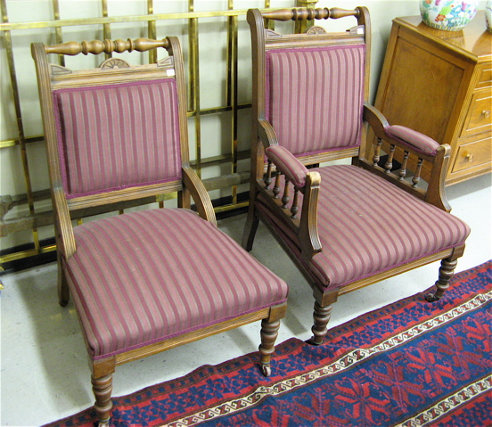 Appraisal: LATE VICTORIAN CHAIR AND ARMCHAIR SET English c the set