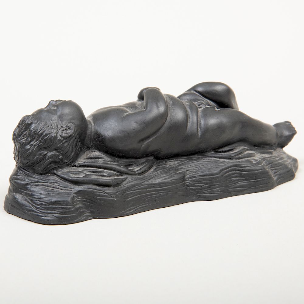 Appraisal: Wedgwood Black Basalt Figure of Somnus Impressed mark modelled as