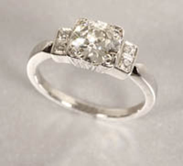 Appraisal: A diamond solitaire ring A diamond solitaire ring Platinum centering