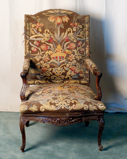 Appraisal: A L th E th C Georgian-style Easy Chair having