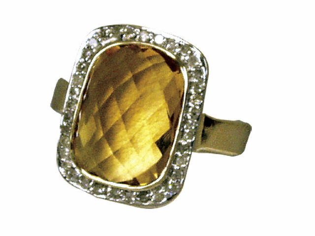 Appraisal: Gorgeous K yellow gold lady's ring set with a checker