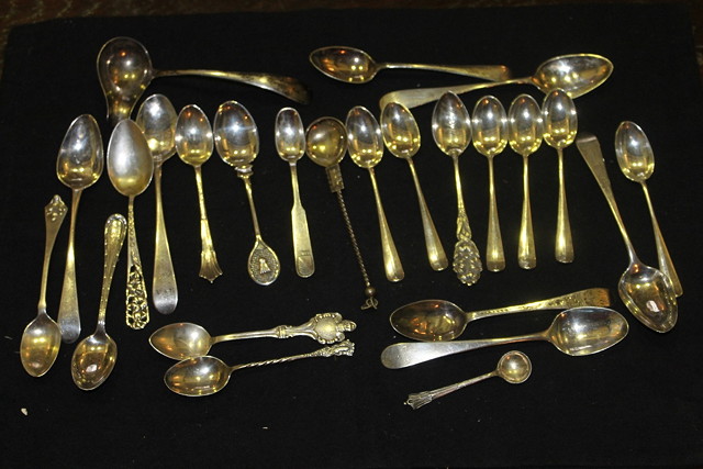 Appraisal: A COLLECTION OF MISCELLANEOUS MOSTLY SILVER TEASPOONS including a set