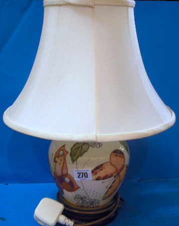 Appraisal: Moorcroft Lampbase decorated with Butterflys height cm with silk shade