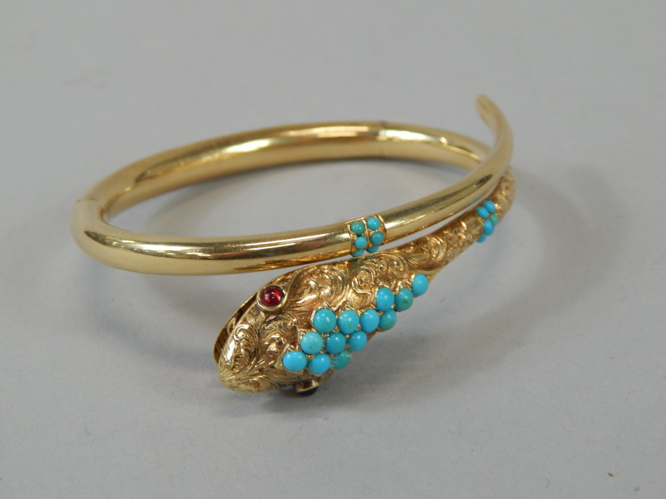 Appraisal: A ladies bracelet formed as a serpent part engine turned