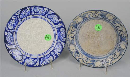 Appraisal: TWO DEDHAM POTTERY PLATES raised Horsechestnut Pattern and Quail Pattern