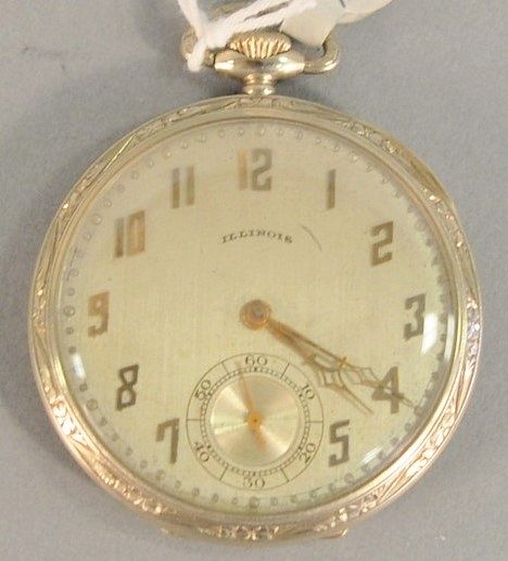 Appraisal: k white gold Illinois open face pocket watch mm t