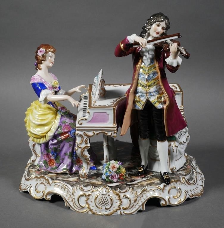 Appraisal: Capodimonte porcelain figural group of a man playing the violin