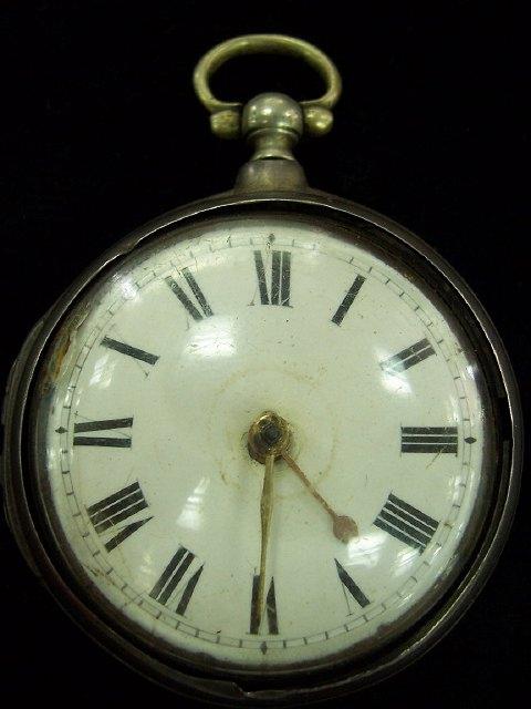 Appraisal: A George III pair cased pocket watch the white enamel