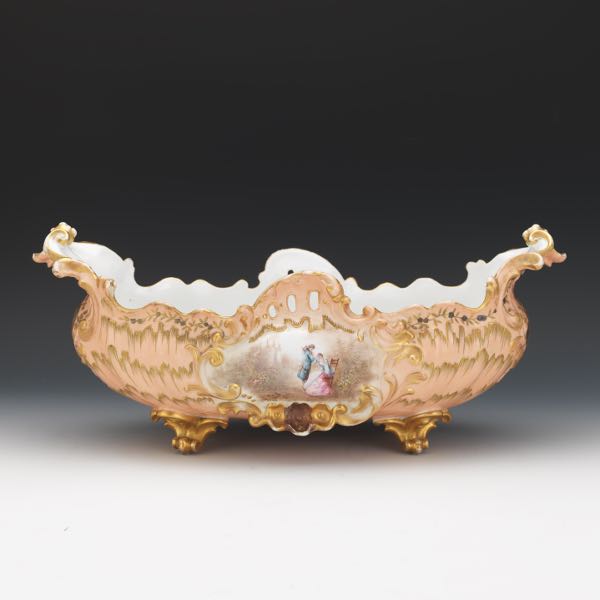 Appraisal: LARGE SEVRES BAROQUE STYLE PORCELAIN OVAL CENTERPIECE DATED x x