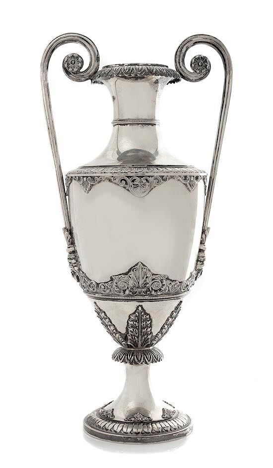 Appraisal: An Italian Neoclassical Style Silver Vase Buccellati Fassi Arno Milan