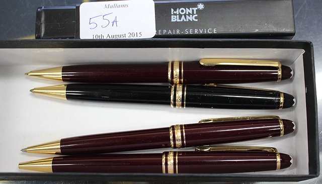 Appraisal: TWO MAROON MONT BLANC MEISTERSTUCK PROPELLING PENCILS together with a