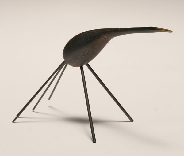 Appraisal: Carl Aubock Modernist Austrian bronze bird sculpture Signed under the