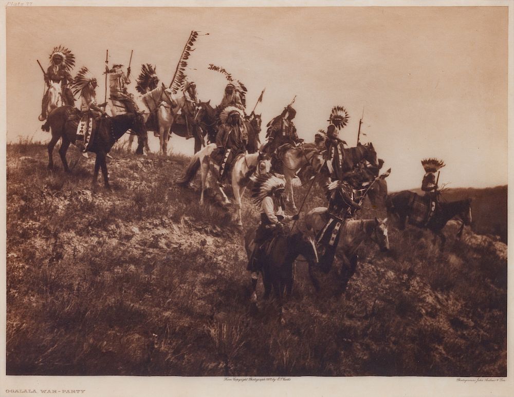 Appraisal: Edward Sheriff Curtis American - Ogalala War-Party plate Edward Sheriff