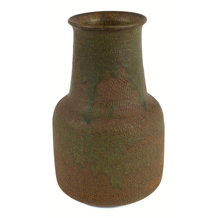 Appraisal: Gertrud Otto Natzler vase tan glaze under a green drip