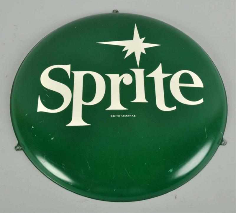 Appraisal: Tin Sprite Button Sign Description German Circa s A few