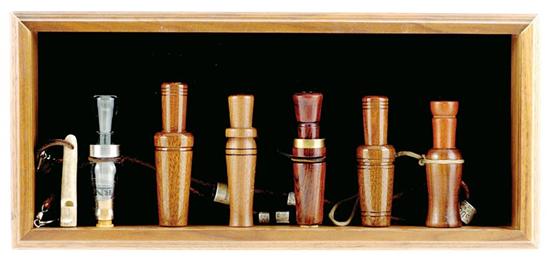 Appraisal: Collection of duck calls five wood one plastic one marked