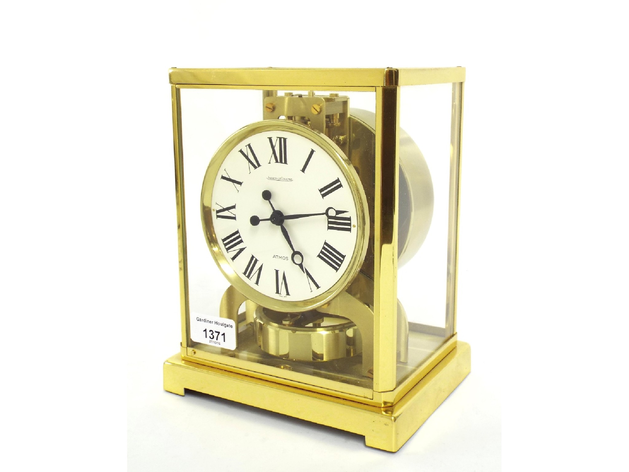 Appraisal: Jaeger LeCoultre Atmos clock no the white dial within a