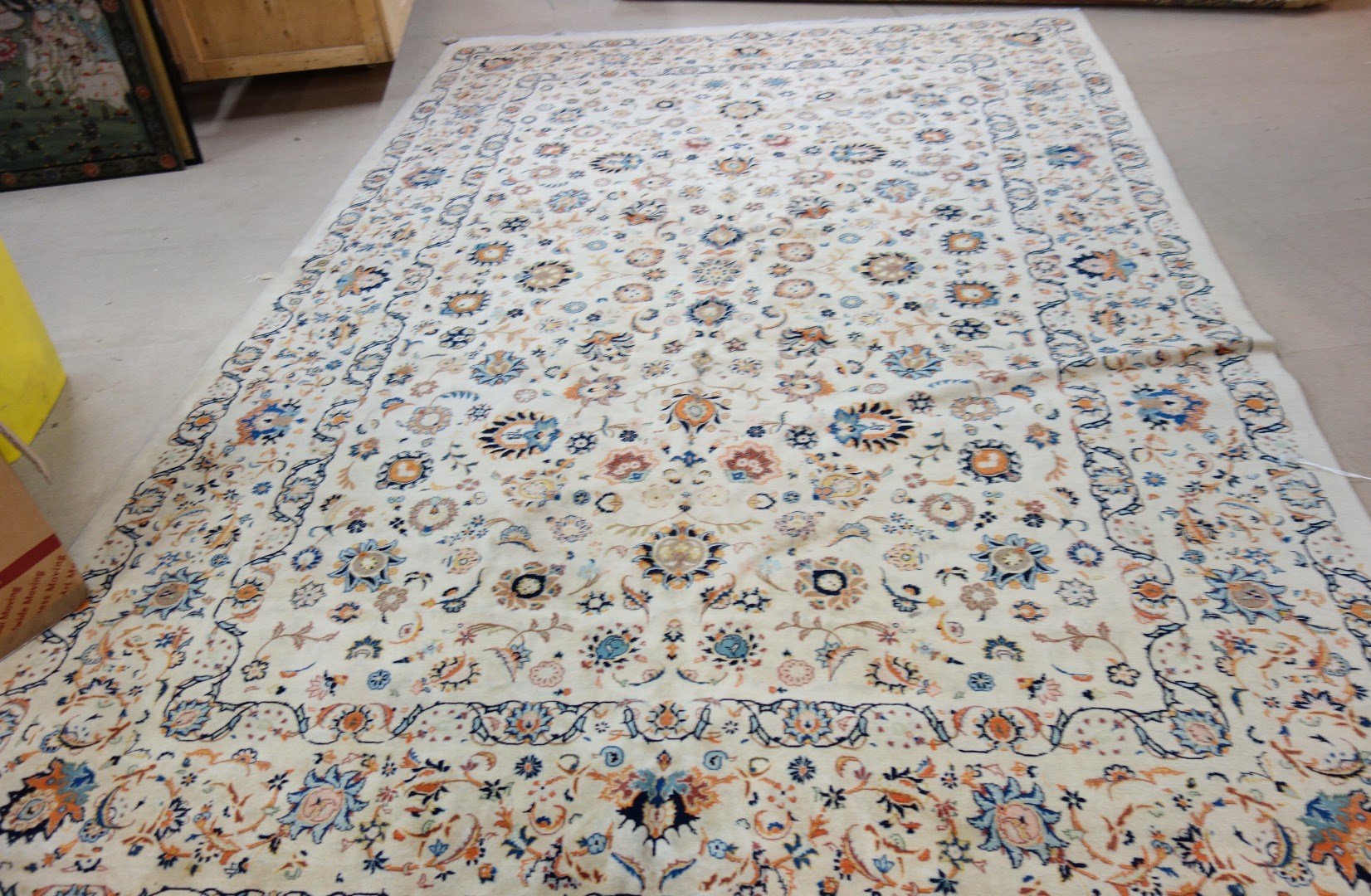 Appraisal: A Kashan carpet Persian the cream field with an allover