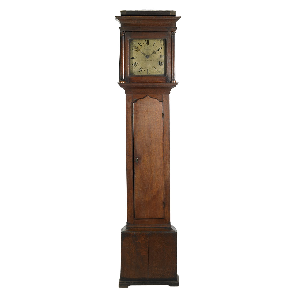 Appraisal: George Fish Northampton English Oak Tall Case Clock th century