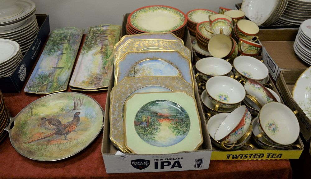 Appraisal: Large group of signed harriet Lazarus hand painted plates platters