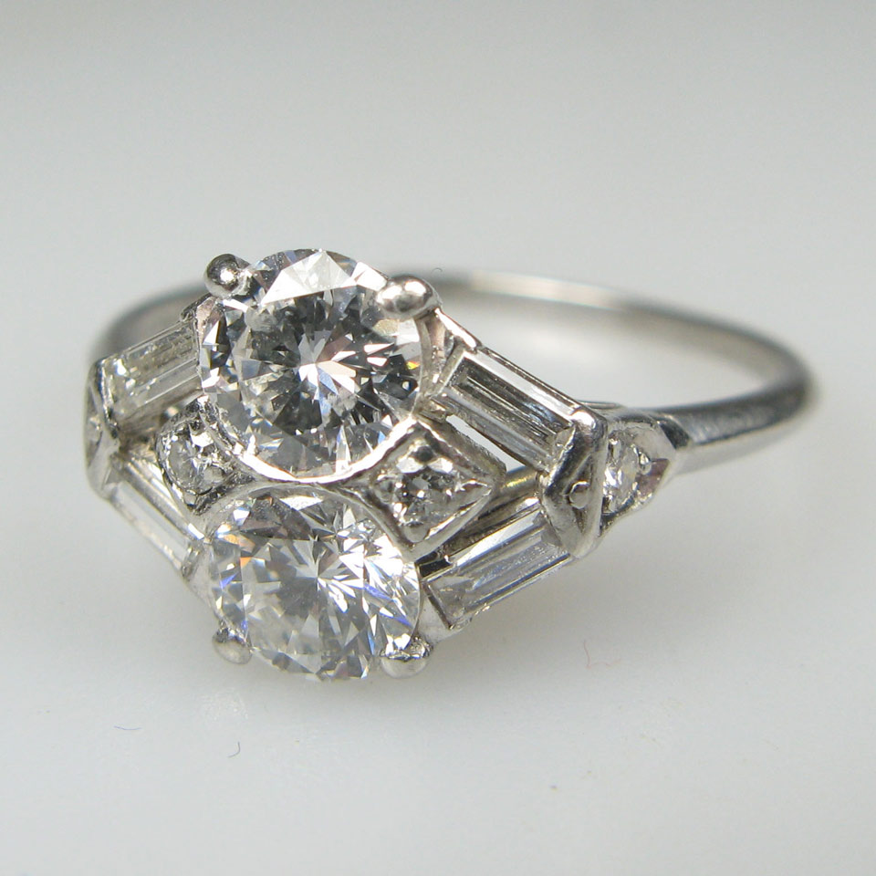 Appraisal: Platinum Ring set with brilliant cut diamonds approx ct each