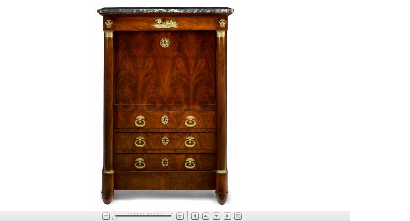 Appraisal: French Empire mahogany gilt metal mounted marble top secretaire abbatantcirca