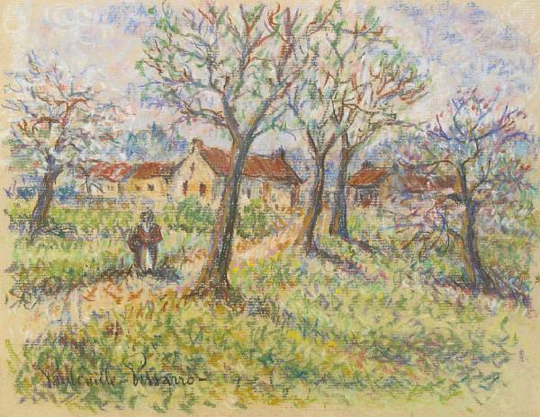 Appraisal: Paul Emile Pissarro French - Orchard with Peasant signed 'Paul