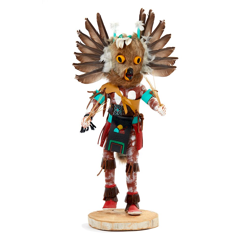 Appraisal: Hopi Great Horned Owl Kachina Mongwu Monty Dukepoo Hopi Great