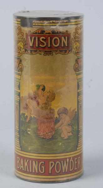 Appraisal: Early Paper Label Vision Baking Powder Tin Description lb oz