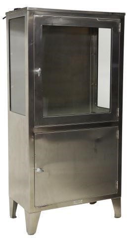 Appraisal: Stainless steel medical cabinet Progressive Corp th c glazed door