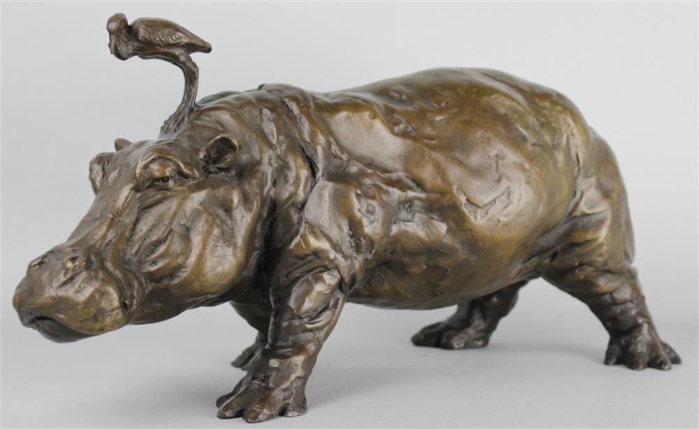 Appraisal: HIPPOPOTAMUS after Barye bearing the signature Barye - h w