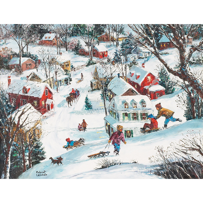 Appraisal: Robert Lebron American b ''Snow Scene '' c oil on