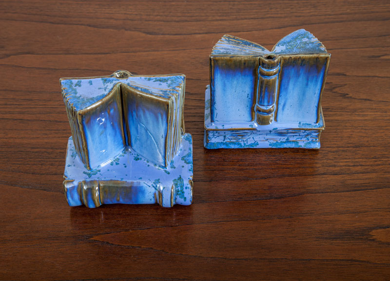 Appraisal: PAIR OF FULPER BLUE GLAZE BOOKENDS Marked x x in