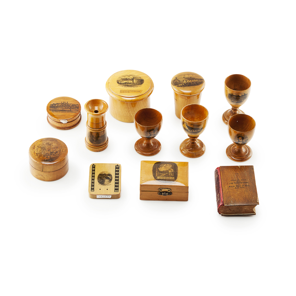 Appraisal: A COLLECTION OF MAUCHLINE WARE NOVELTY ITEMS LATE TH CENTURY