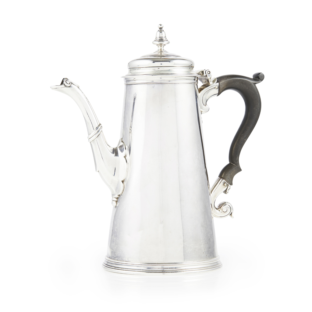 Appraisal: A GEORGE II STYLE COFFEE POT THOMAS SMITH SONS EDINBURGH