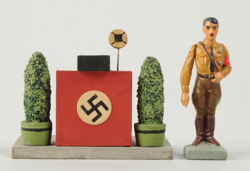 Appraisal: Lot Of Lineol cm Hitler And Podium Figure looks repainted