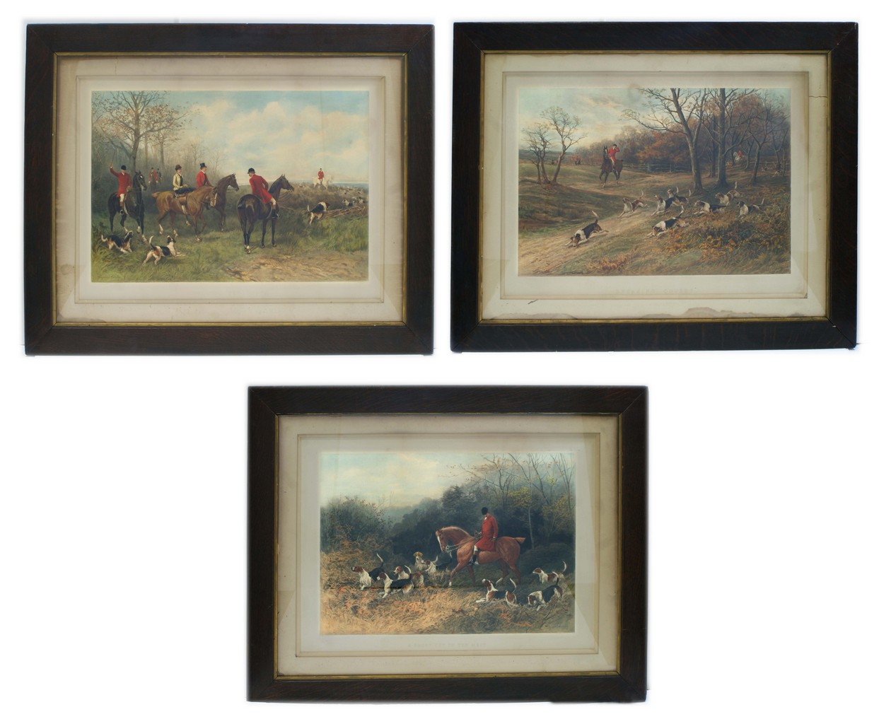 Appraisal: After Heyward Hardy Hunt Scenes titled 'Breaking Covert' 'Drawing the