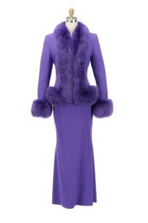 Appraisal: Gai Mattiolo Evening Gown Fox Fur Coat Set Gai Mattiolo