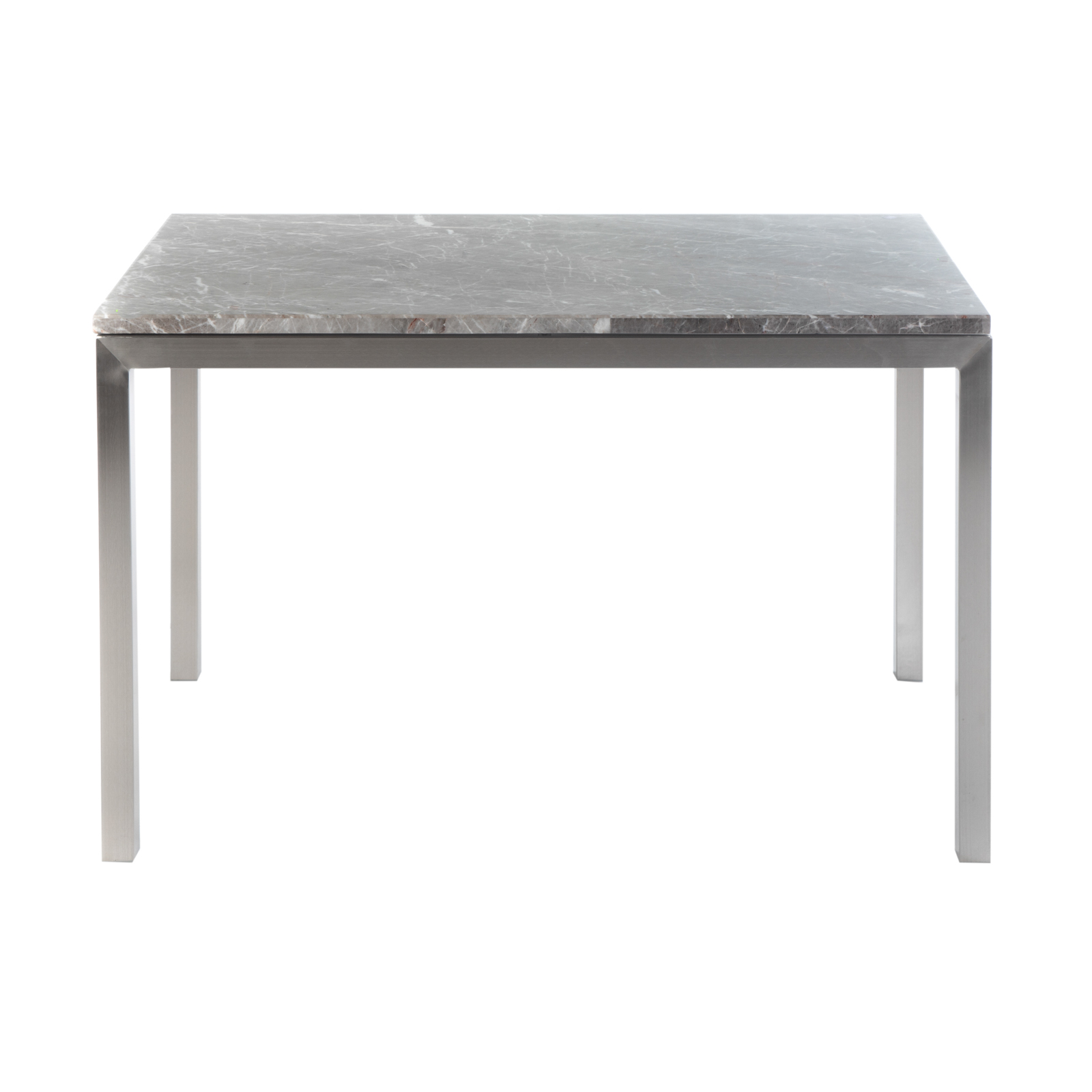 Appraisal: CRATE BARREL COMPOSITE TOP PARSONS TABLE On stainless steel metal