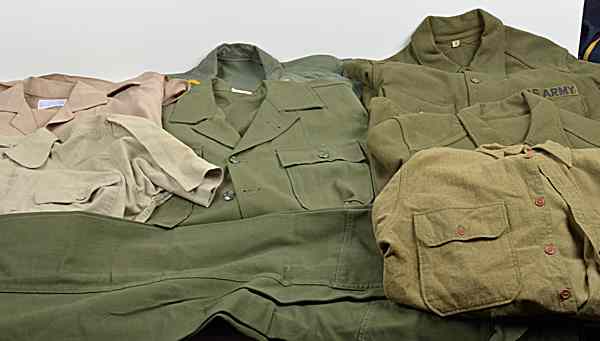 Appraisal: U S WWII Post Military Shirts Lot of Seven Lot