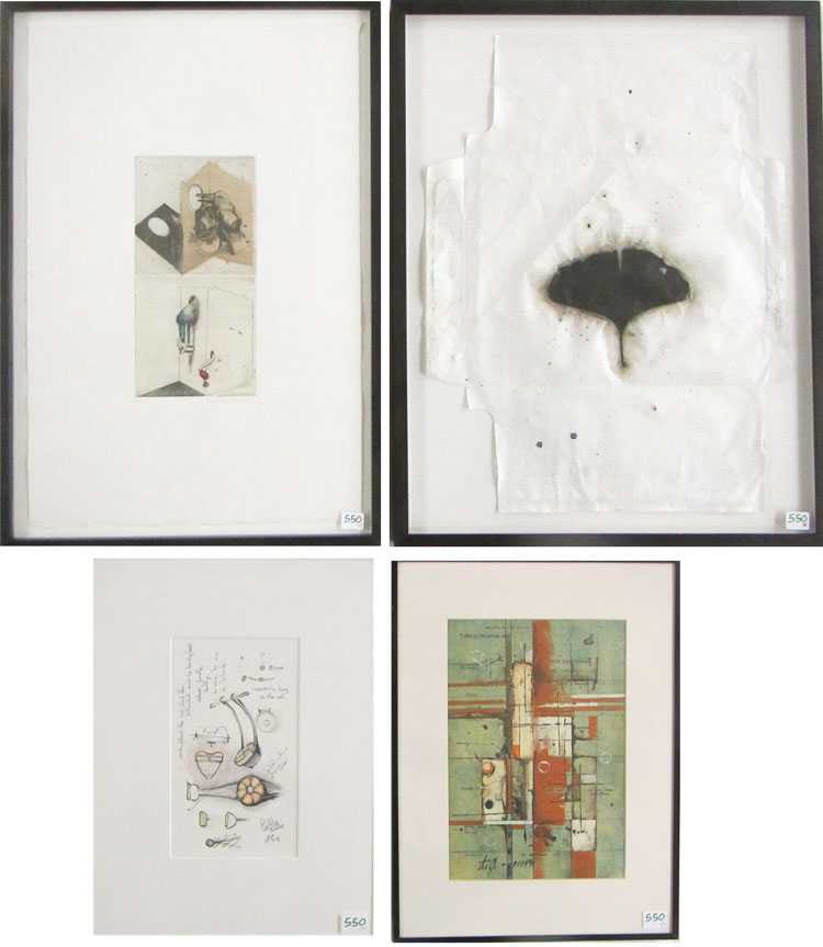 Appraisal: THREE DRAWINGS AND ONE ETCHING Tyson Grumm Oregon Washington b