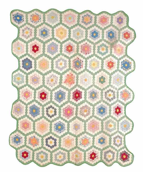 Appraisal: Eight patchwork quilts th c including a lone star quilt