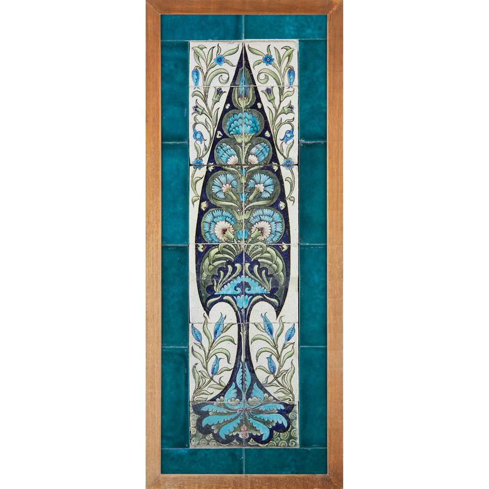 Appraisal: WILLIAM DE MORGAN - TILE PANEL CIRCA glazed earthenware within