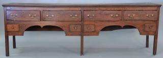 Appraisal: Large Continental oak Welsh cupboard base ht in lg in