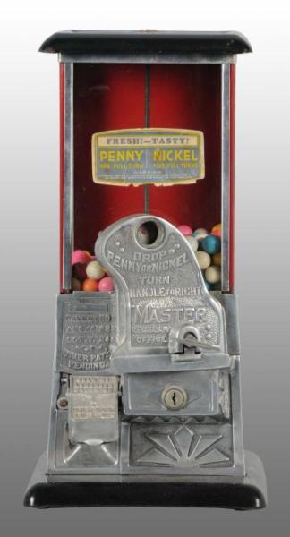 Appraisal: Porcelain Master Gum Vending Penny NickelGooseneck Description In hard-to-find red