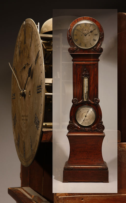 Appraisal: An early Victorian Barraud Lund mahogany tall case clock barometer